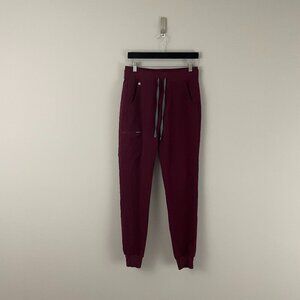 Figs Zamora Jogger Scrub Pants in Burgundy Size Small Tall